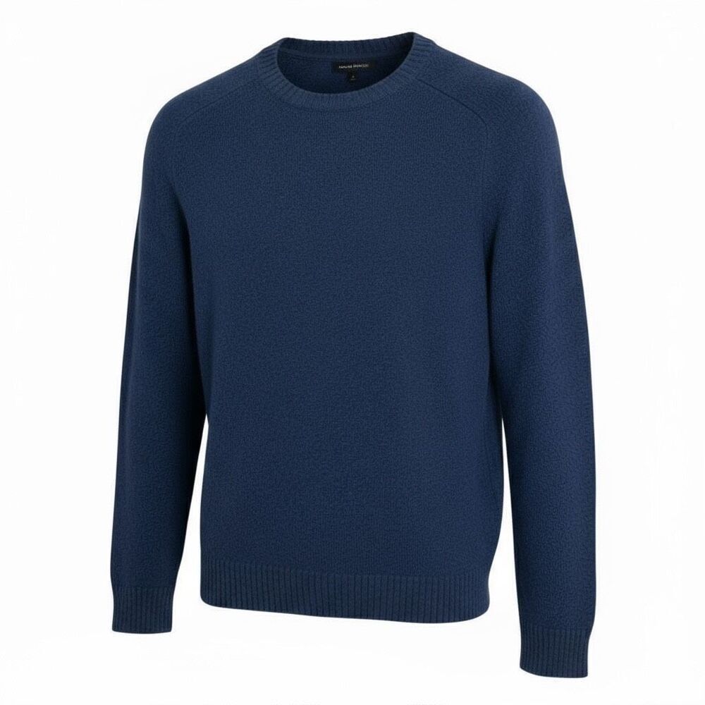 Banana Republic Cotton Blend Knit Crew Neck Pullover Sweater Navy Blue Sz Medium